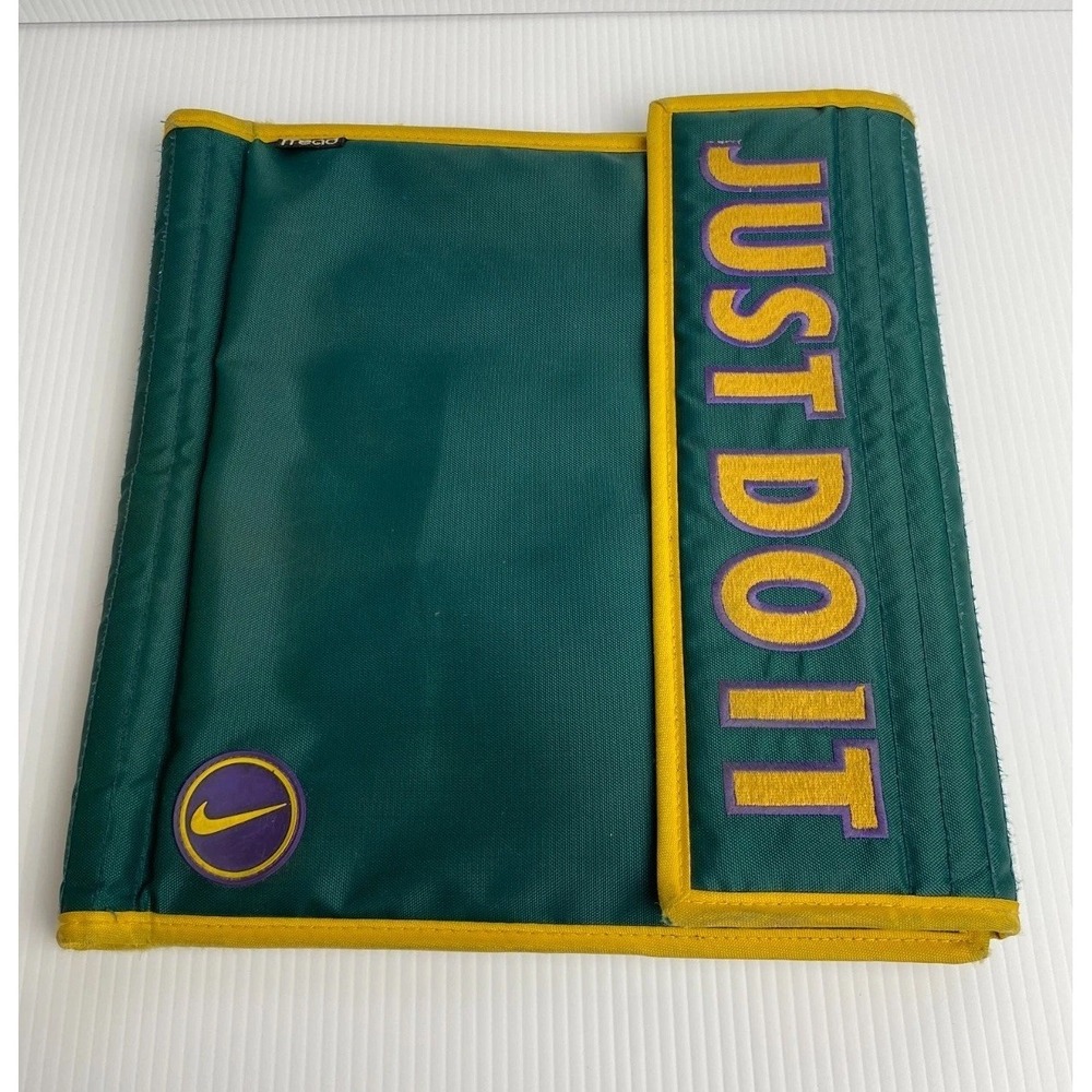 Vintage 1995 Nike Just Do It Mead Trapper Folder Green Yellow Retro Rare
